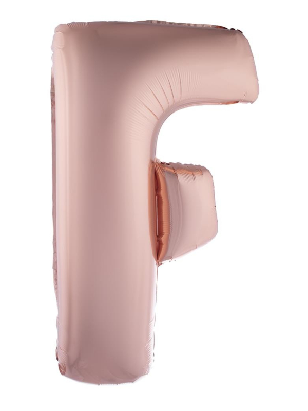 Ballon Aluminium Champagne ou Rose mordoré lettre -F- taille 102cm