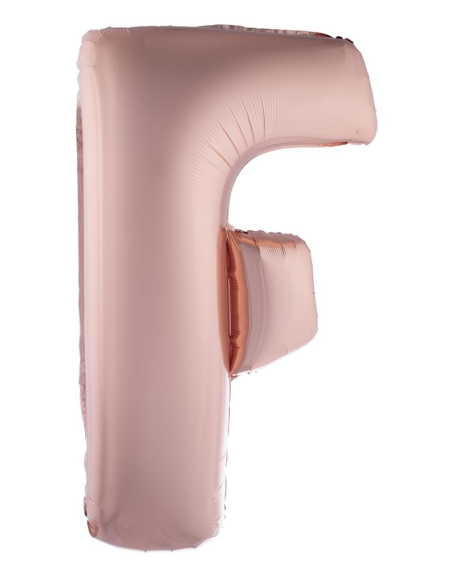 Ballon Aluminium Champagne ou Rose mordoré lettre -F- taille 102cm