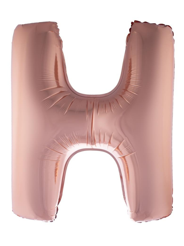 Ballon Aluminium Champagne ou Rose mordoré lettre -H- taille 102 cm