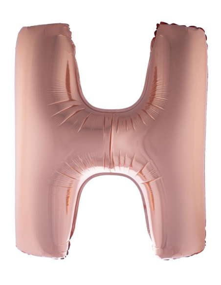 Ballon Aluminium Champagne ou Rose mordoré lettre -H- taille 102 cm