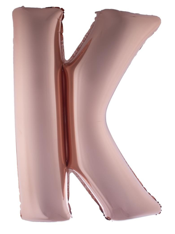 Ballon Aluminium Champagne ou Rose mordoré lettre -K- taille 102cm