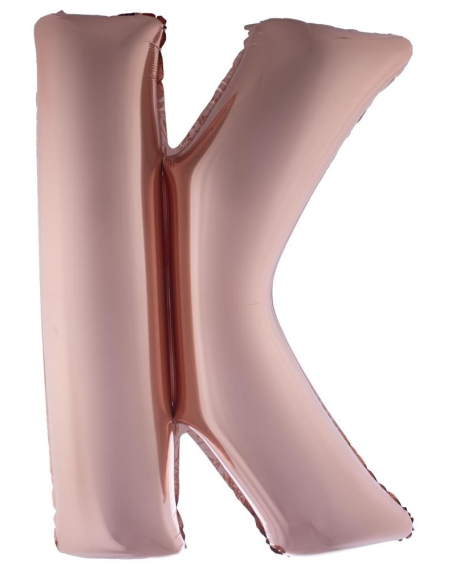 Ballon Aluminium Champagne ou Rose mordoré lettre -K- taille 102cm