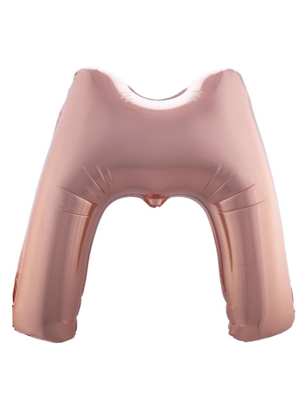 Ballon Aluminium Champagne ou Rose mordoré lettre -M- taille 102cm