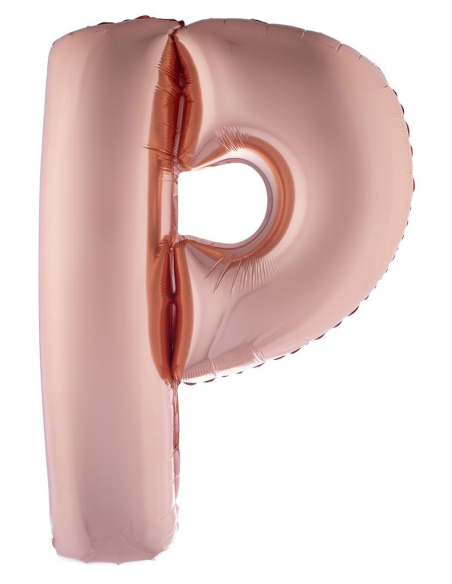 Ballon Aluminium Champagne ou Rose mordoré lettre -P- taille 102cm