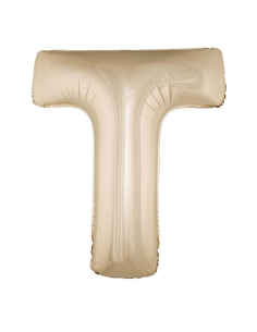 Ballon Aluminium Champagne ou Rose mordoré lettre -T- taille 102 cm