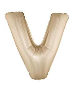Ballon Aluminium Champagne ou Rose mordoré lettre -V- taille 102cm