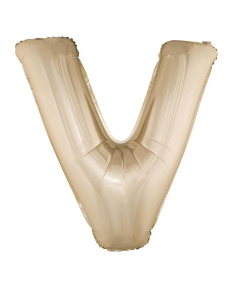 Ballon Aluminium Champagne ou Rose mordoré lettre -V- taille 102cm