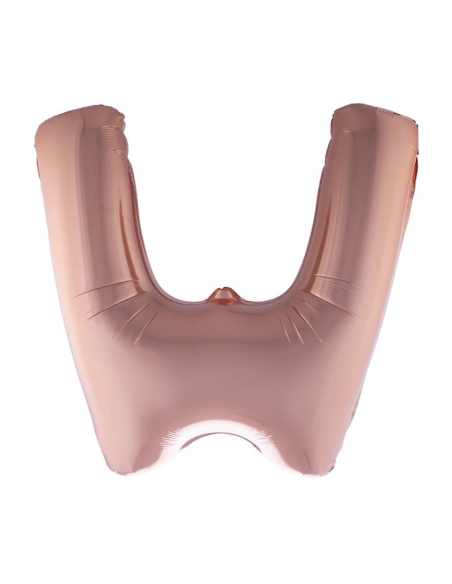 Ballon Aluminium Champagne ou Rose mordoré lettre -W- taille 102cm