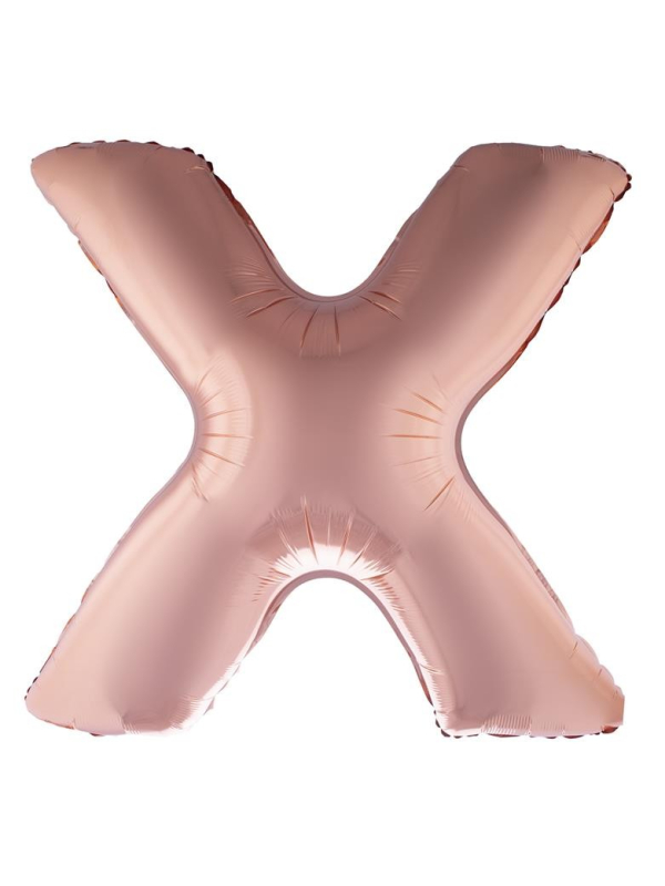 Ballon Aluminium Champagne ou Rose mordoré lettre -X- taille 102cm