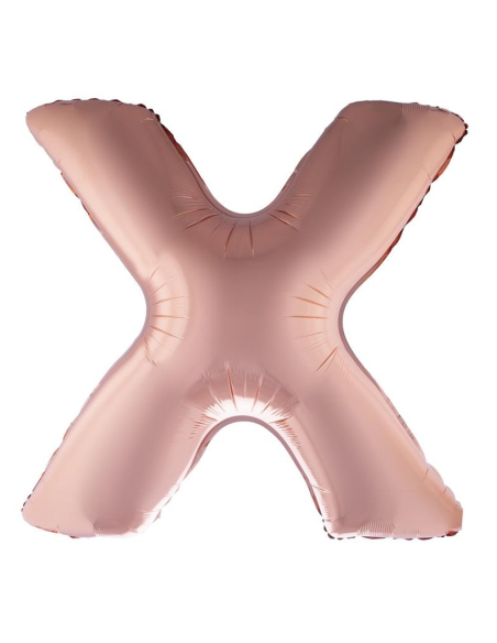 Ballon Aluminium Champagne ou Rose mordoré lettre -X- taille 102cm
