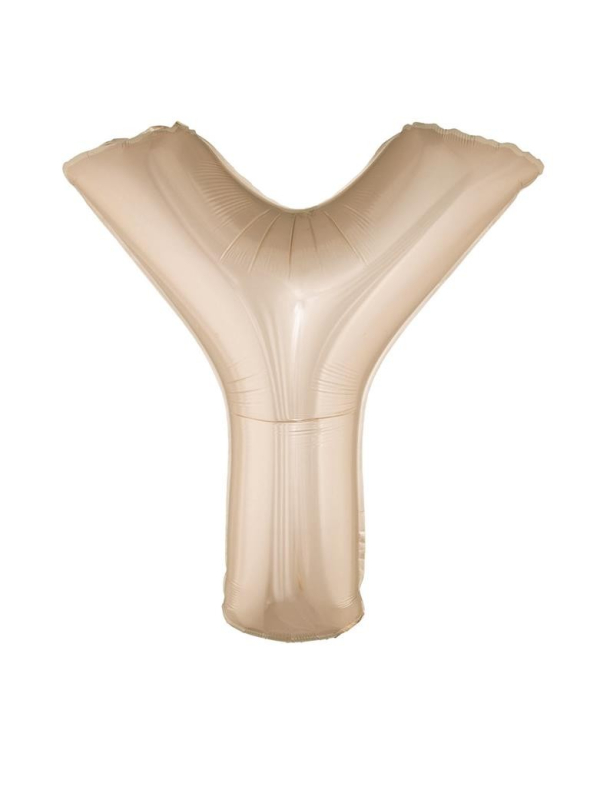 Ballon Aluminium Champagne ou Rose mordoré lettre -Y- taille 102cm