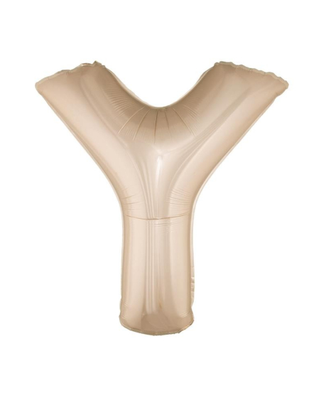Ballon Aluminium Champagne ou Rose mordoré lettre -Y- taille 102cm