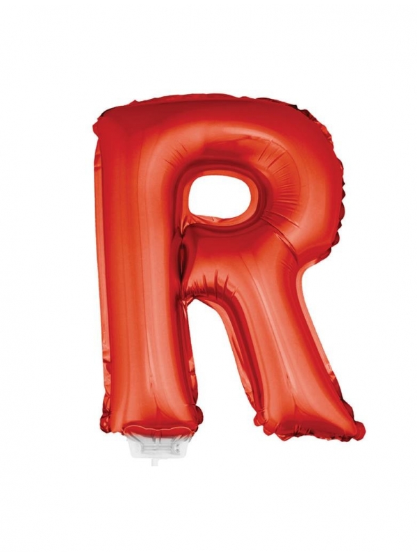 Ballon aluminium rouge lettre -R- 45X25cm