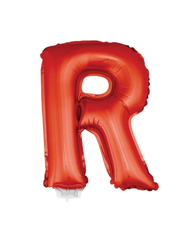 Ballon aluminium rouge lettre -R- 45X25cm