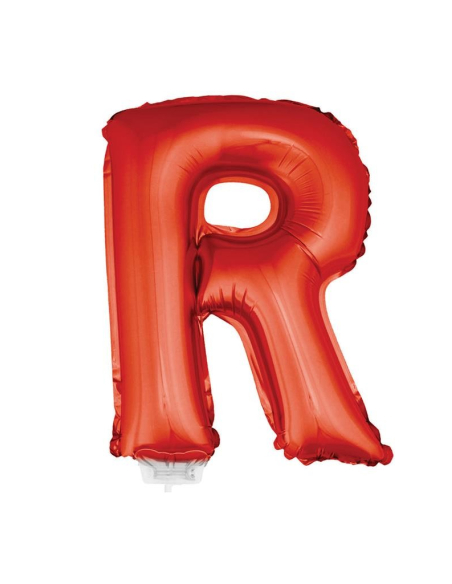 Ballon aluminium rouge lettre -R- 45X25cm