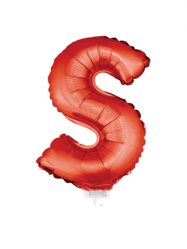 Ballon aluminium rouge lettre -S- 45x25cm