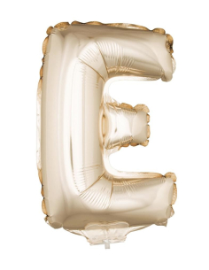 Ballon Aluminium Champagne ou Rose mordoré avec baton lettre -E- taille 41cm
