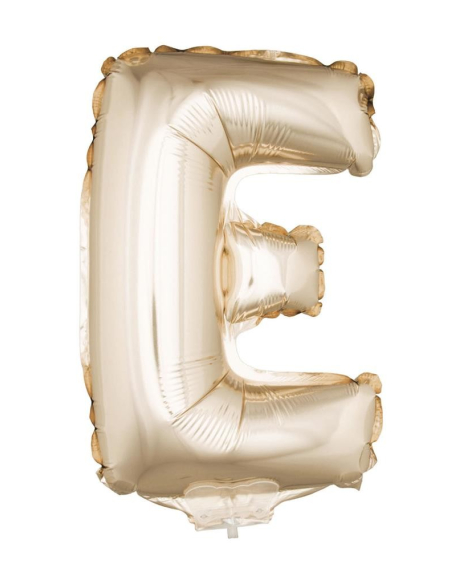 Ballon Aluminium Champagne ou Rose mordoré avec baton lettre -E- taille 41cm