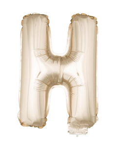 Ballon Aluminium Champagne ou Rose mordoré avec baton lettre -H- taille 41cm