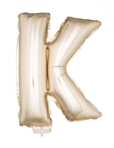 Ballon Aluminium Champagne ou Rose mordoré avec baton lettre -K- taille 41cm