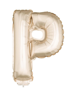 Ballon Aluminium Champagne ou Rose mordoré avec baton lettre -P- taille 41cm
