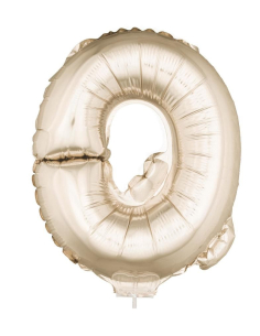 Ballon Aluminium Champagne ou Rose mordoré avec baton lettre -O- taille 41cm