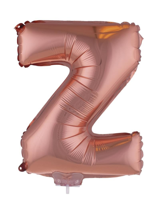 Ballon Aluminium Champagne ou Rose mordoré avec baton lettre -Z- taille 41cm