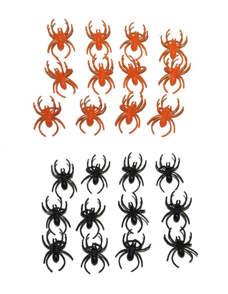 25 bagues en forme d'araignée (Orange et noir)