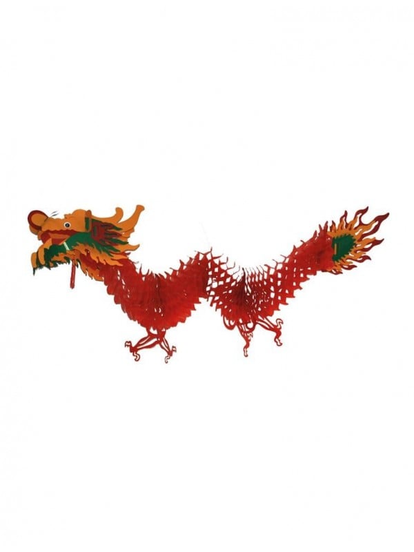 Guirlande Chinoise, Dragon rouge - 2m