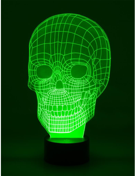 Lampe multicolore en forme de crâne