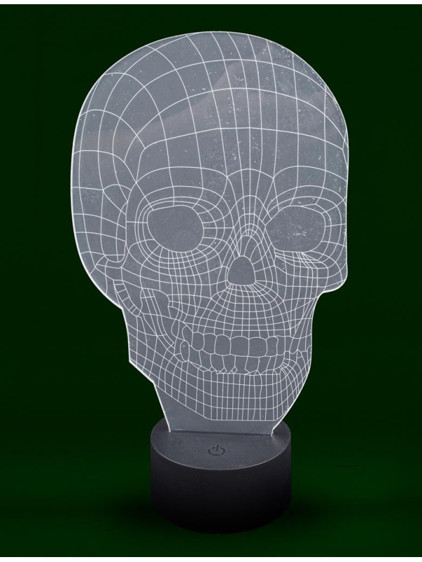 Lampe multicolore en forme de crâne