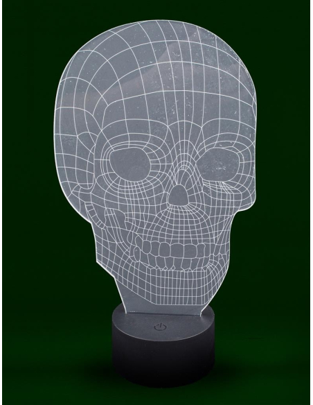 Lampe multicolore en forme de crâne