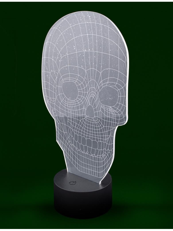 Lampe multicolore en forme de crâne