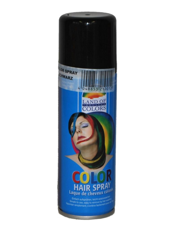Laque cheveux noirs 111 ml – Spray colorant temporaire pour Halloween