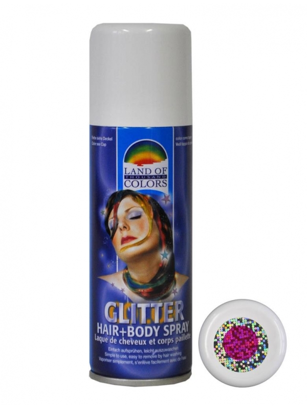 Spray pailleté rose, cheveux et corps - 125 ml