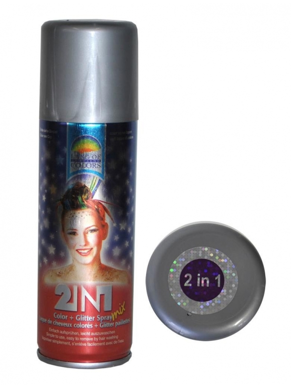 Spray pailleté violet métallisé pour cheveux et corps - 125 ml