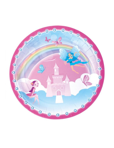 Lot de 8 assiettes en carton (princesse)