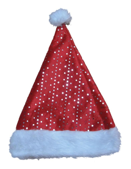 Bonnet de Noël rouge à paillettes