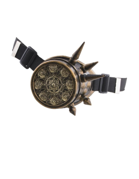Monocle Steampunk avec Pointes – Œil Mécanique Doré