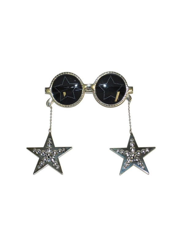 Lunettes Disco avec boucles d'oreilles étoiles pendantes