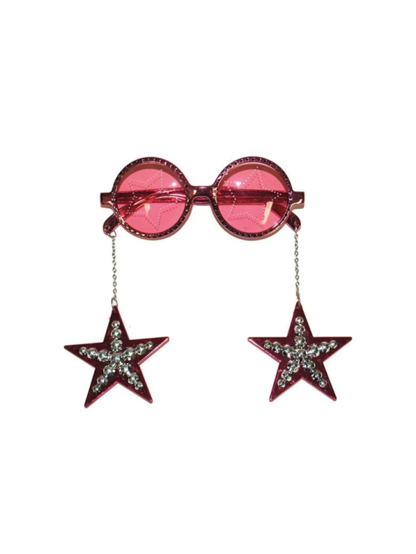 Lunettes Disco avec boucles d'oreilles étoiles pendantes