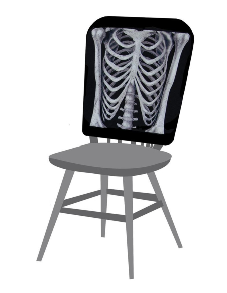 Chaise squelette Halloween 38x48cm