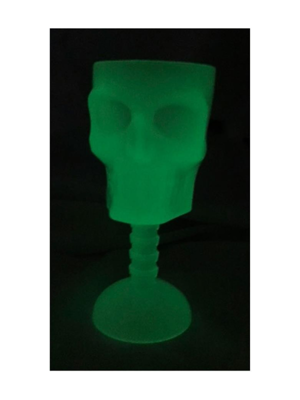 Verre Crâne Phosphorescent Halloween – Brille dans le noir (18,5 cm)