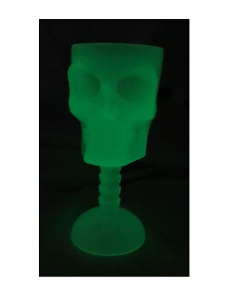 Verre Crâne Phosphorescent Halloween – Brille dans le noir (18,5 cm)
