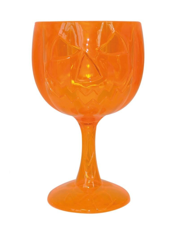 Verre de vin Halloween orange 18cm