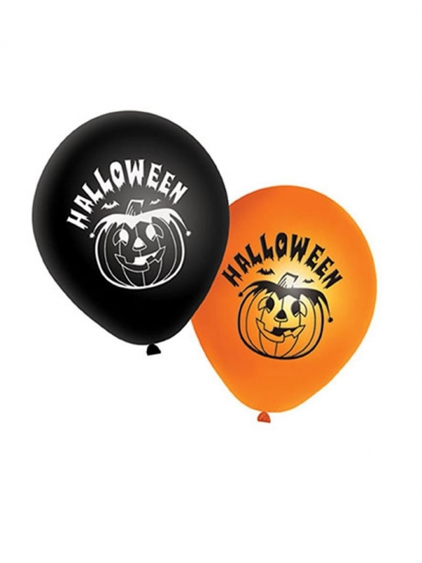 20 ballons Halloween 10cm (Orange et Noir)