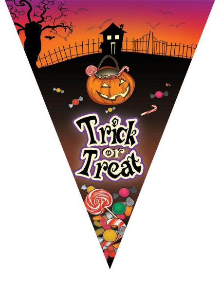 Guirlande de drapeaux 5m (10 drapeaux trick or treat)