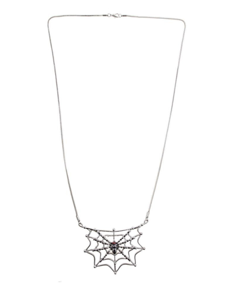 Accessoires Halloween : Collier en forme de toile d'araignée