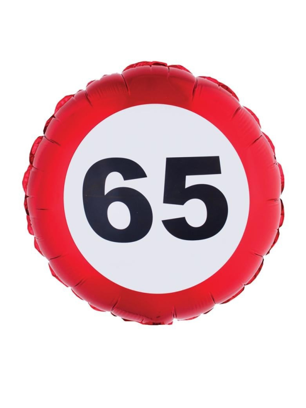 Ballon Anniversaire, panneau de signalisation (65 ans)