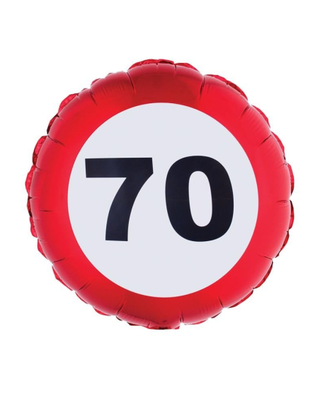 Ballon d'anniversaire, panneau de signalisation (70 ans)